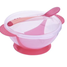 sugekop-skål-Rosa-10016 Sugekop skål i Pink til babymad
