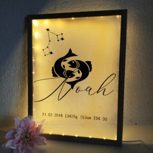 Fødselstavle med lys